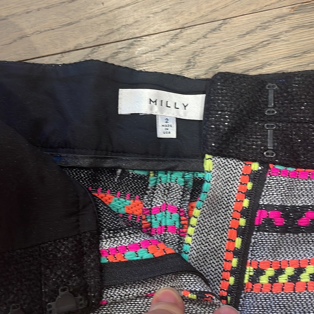 Milly Neon Stripe Shorts - size 2 - Picture 2 of 3